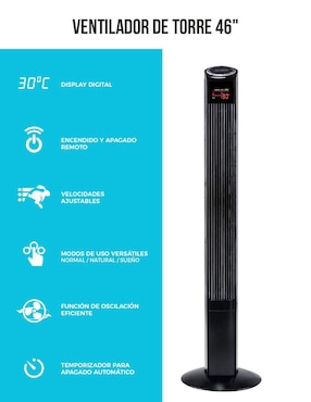 Ventilador de torre Tecno Vent con control remoto 3 velocidades
