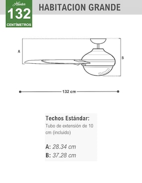 Ventilador de techo Hunter con control remoto 3 velocidades