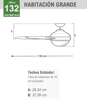 Ventilador de techo Hunter con control remoto 3 velocidades