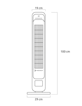 Ventilador de torre Masterfan con control remoto 3 velocidades