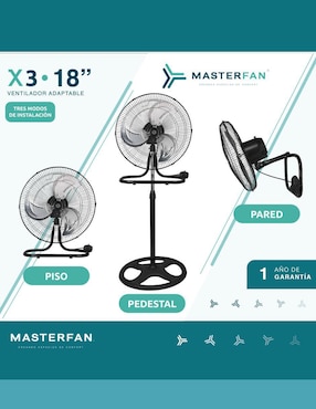 Ventilador 3 en 1 Masterfan con control remoto 3 velocidades