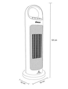 Calefactor torre cerámico eléctrico Dace de 110 V - 127 V