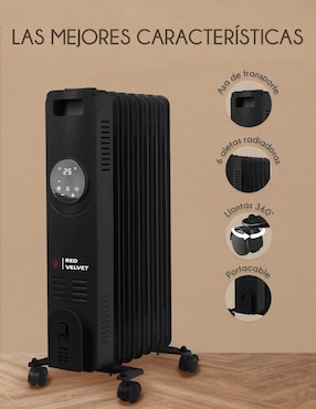 Calefactor portátil eléctrico Red Velvet de 110 V