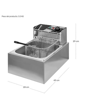 Freidora de aceite Gutstark 6 L Mkz-Freidora6Lts