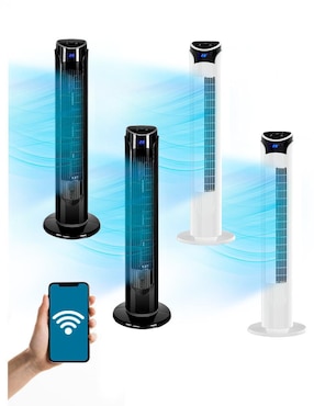 Ventilador de pedestal Smart 4 piezas Blue Fan con control remoto 3 velocidades