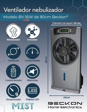 Ventilador de torre Beckon con control remoto 3 velocidades