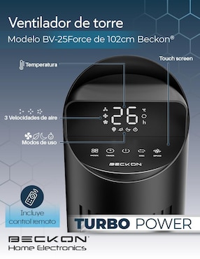 Ventilador de torre Beckon con control remoto 3 velocidades