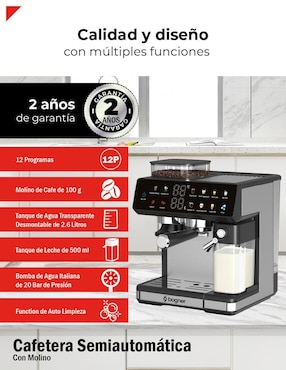 Cafetera con molino Bogner BDCM10