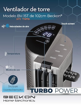 Ventilador de torre Beckon con control remoto 6 velocidades