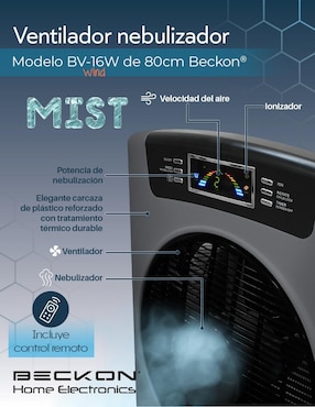 Ventilador de torre Beckon con control remoto 3 velocidades