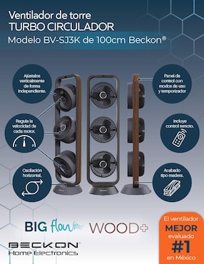 Ventilador de torre Beckon con control remoto 3 velocidades
