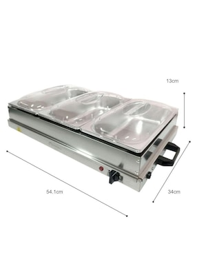 Bufetera de acero inoxidable Sorbull Eléctrica 3 compartimentos