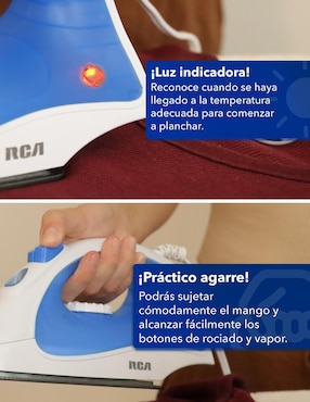 Plancha Rca RC-D508B suela acero inoxidable
