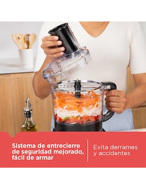Procesador de alimentos de 8 tazas silencioso Black + Decker cuchillas de acero inoxidable