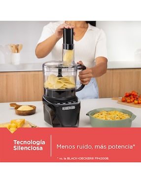 Procesador de alimentos de 8 tazas silencioso Black + Decker cuchillas de acero inoxidable