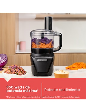 Procesador de alimentos de 8 tazas silencioso Black + Decker cuchillas de acero inoxidable