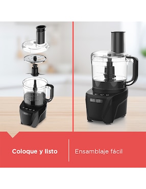 Procesador de alimentos de 8 tazas silencioso Black + Decker cuchillas de acero inoxidable