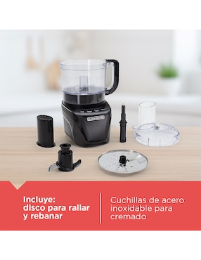 Procesador de alimentos de 8 tazas silencioso Black + Decker cuchillas de acero inoxidable