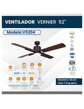 Ventilador de techo Igoto con control remoto 6 velocidades