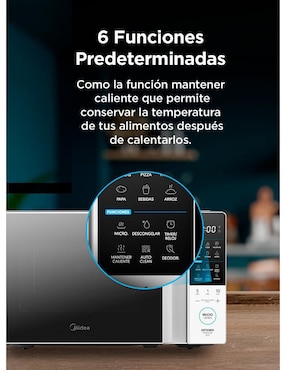 Horno de microondas convencional Midea modelo MMDT07S2WB 0.7 pies cúbicos