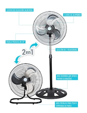 Ventilador 2 en 1 Tecno Vent 3 velocidades