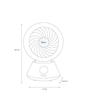Ventilador de mesa Midea con control remoto 5 velocidades