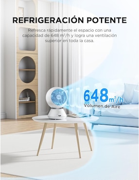 Ventilador de mesa Midea con control remoto 5 velocidades