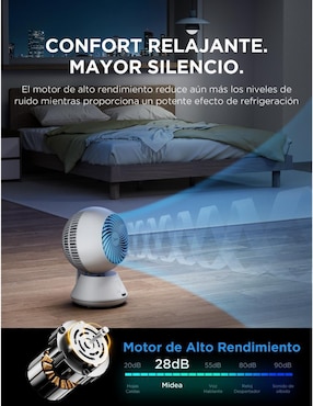 Ventilador de mesa Midea con control remoto 5 velocidades