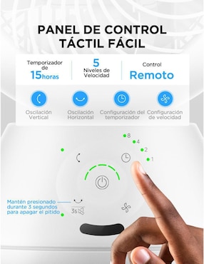 Ventilador de mesa Midea con control remoto 5 velocidades