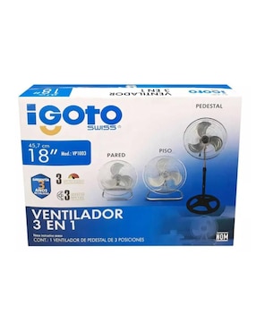 Set ventilador 3 en 1 Igoto con control remoto 3 velocidades