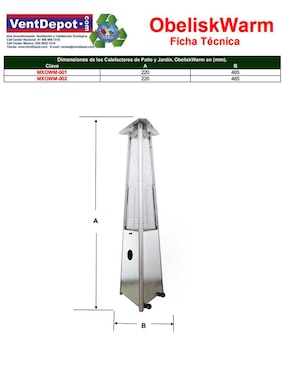 Calefactor torre de gas Ventdepot