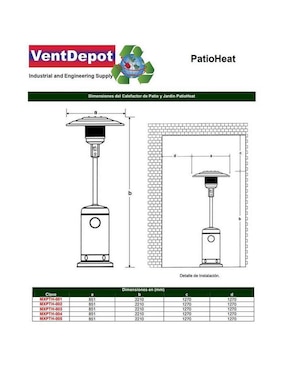 Calefactor torre de gas Ventdepot