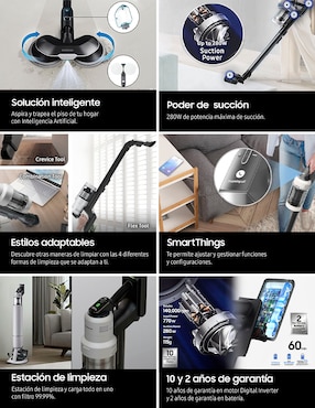 Aspiradora ciclónica Samsung vs80f28dpp/ax 2.5 litros
