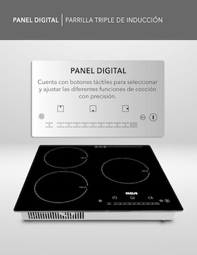 Parrilla de inducción Rca RC-12A6 de cristal templado