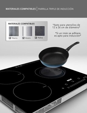 Parrilla de inducción Rca RC-12A6 de cristal templado