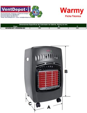 Calefactor portátil de gas Ventdepot