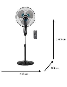 Ventilador de pedestal black+decker con control remoto 3 velocidades