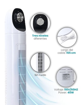 Ventilador de torre Begonia 3 velocidades