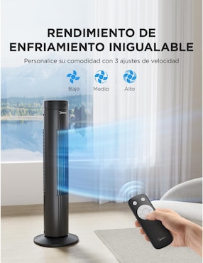 Ventilador de torre Midea con control remoto 3 velocidades