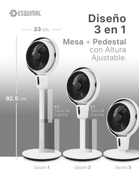Ventilador de pedestal Esquimal con control remoto 9 velocidades