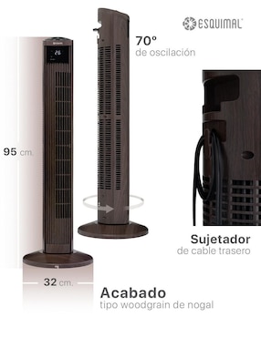Ventilador de torre Esquimal con control remoto 3 velocidades