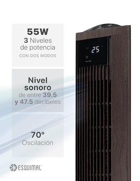 Ventilador de torre Esquimal con control remoto 3 velocidades