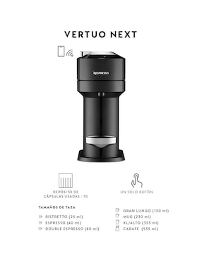 Cafetera de cápsula Nespresso Vertuo A4KGCV1USBKNE-3