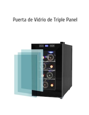 Enfriador de vinos Black + Decker capacidad 8 botellas