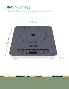 Parrilla de inducción Rivel 19IND-TVT de cristal templado