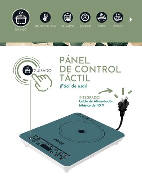Parrilla de inducción Rivel 19IND-TVT de cristal templado