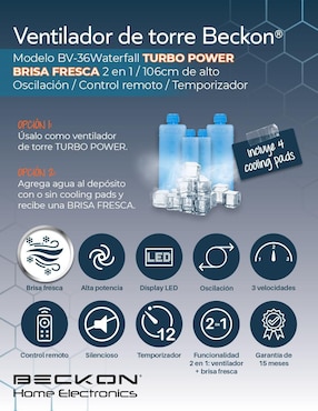 Ventilador 2 en 1 Beckon con control remoto 3 velocidades
