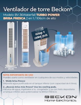 Ventilador 2 en 1 Beckon con control remoto 3 velocidades