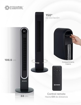 Ventilador de torre Esquimal con control remoto 3 velocidades