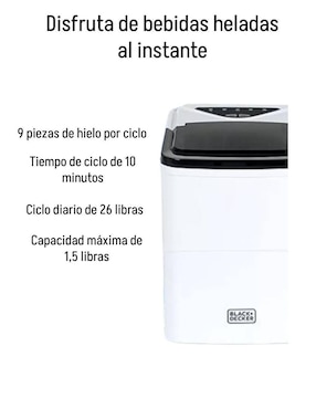 Máquina de hielo Black + Decker BIMH226W